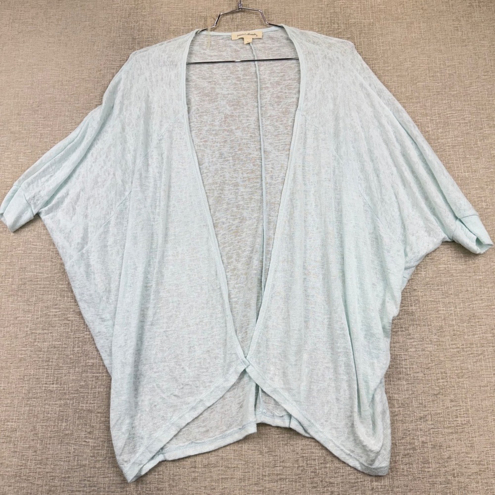 Painted Threads Womens Medium Light Blue Open Front Dolman Short Sleeve Cardigan